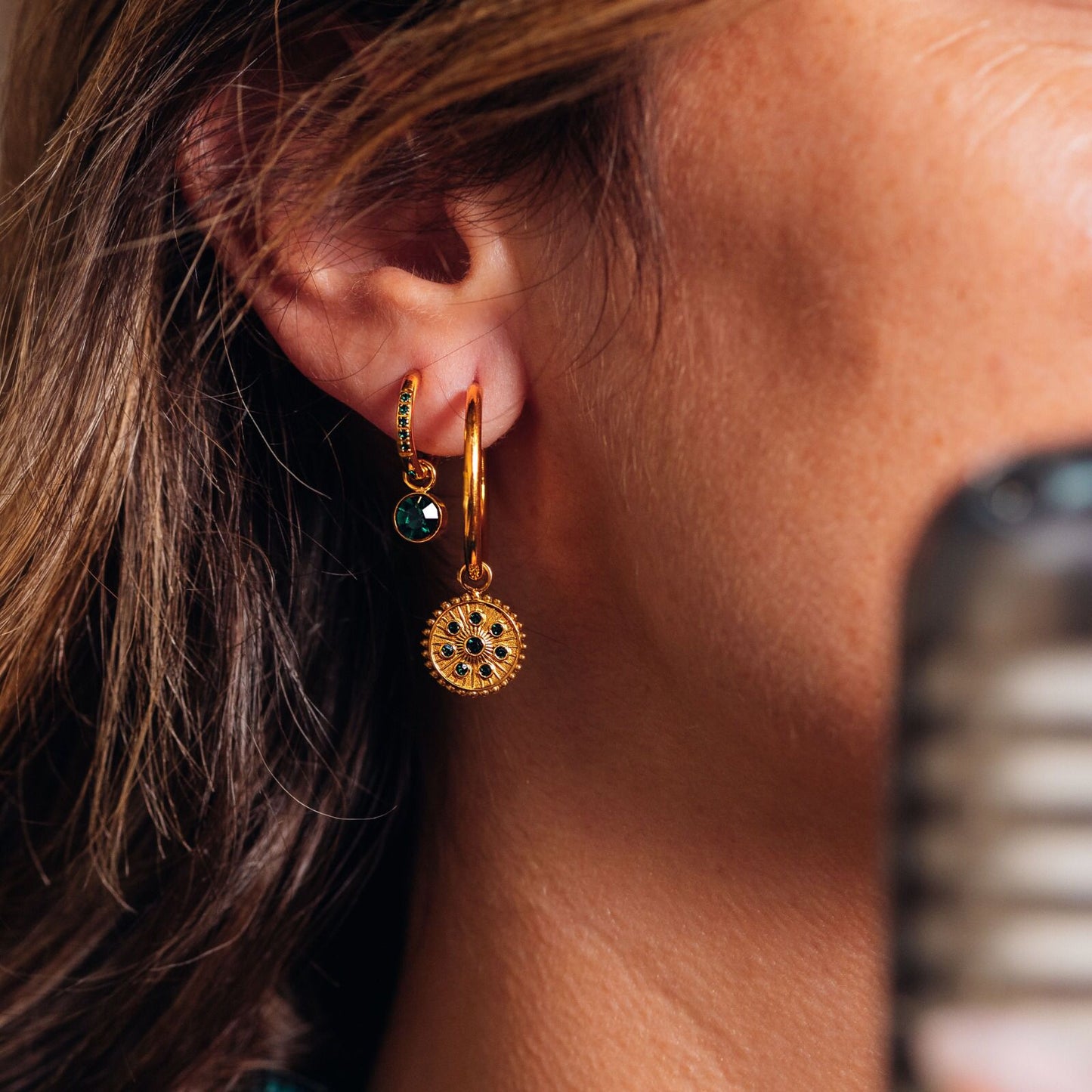 iXXXi Jewelry Aro Charms Piedra Esmeralda