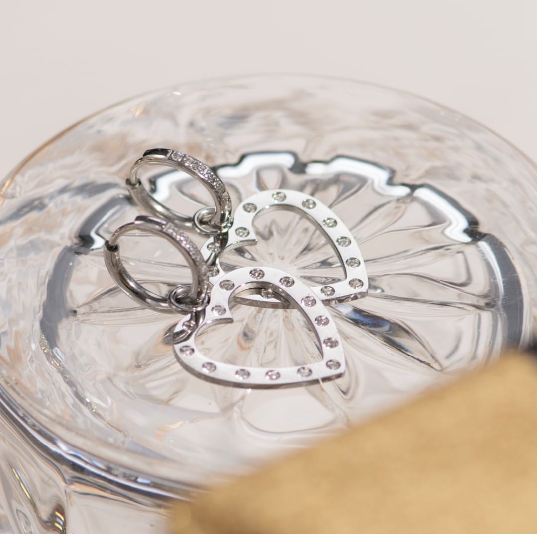 Set de regalo Aros Cristal con Corazón