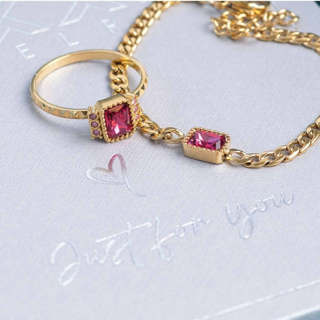 Conjunto de anillos Fame Classic Miracle Dorado/Rosa