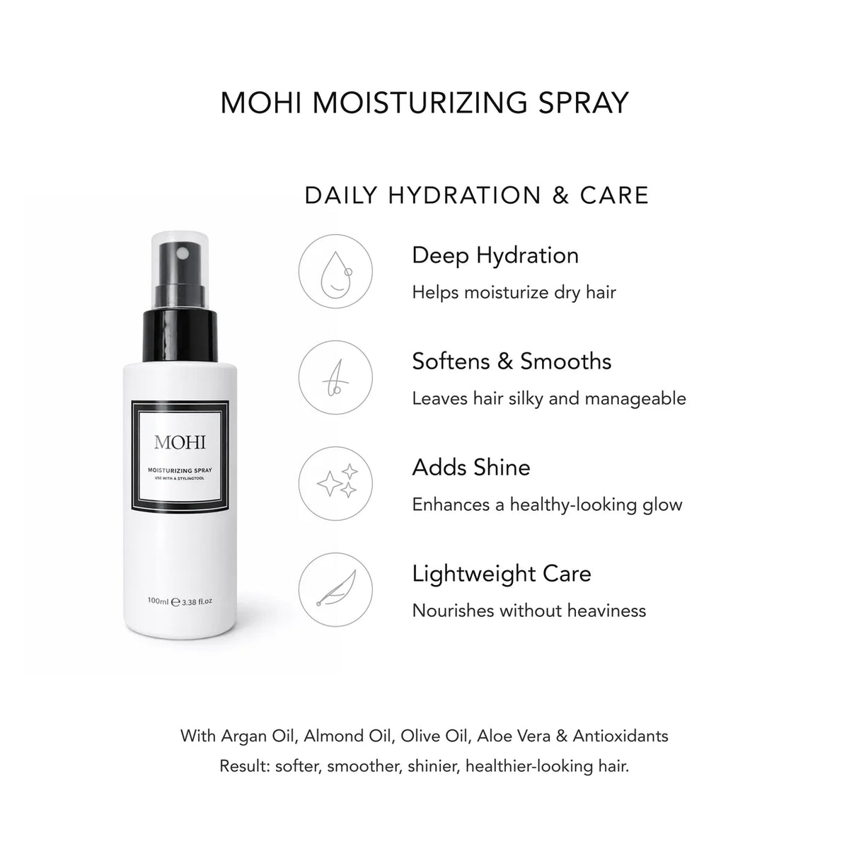 Spray hidratante para el cabello Mohi 100 ml