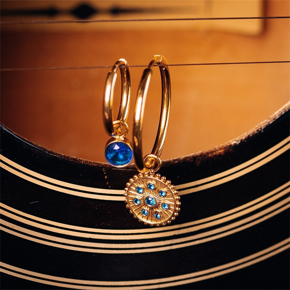 iXXXi Jewelry Aro Charms Piedra Capri Azul