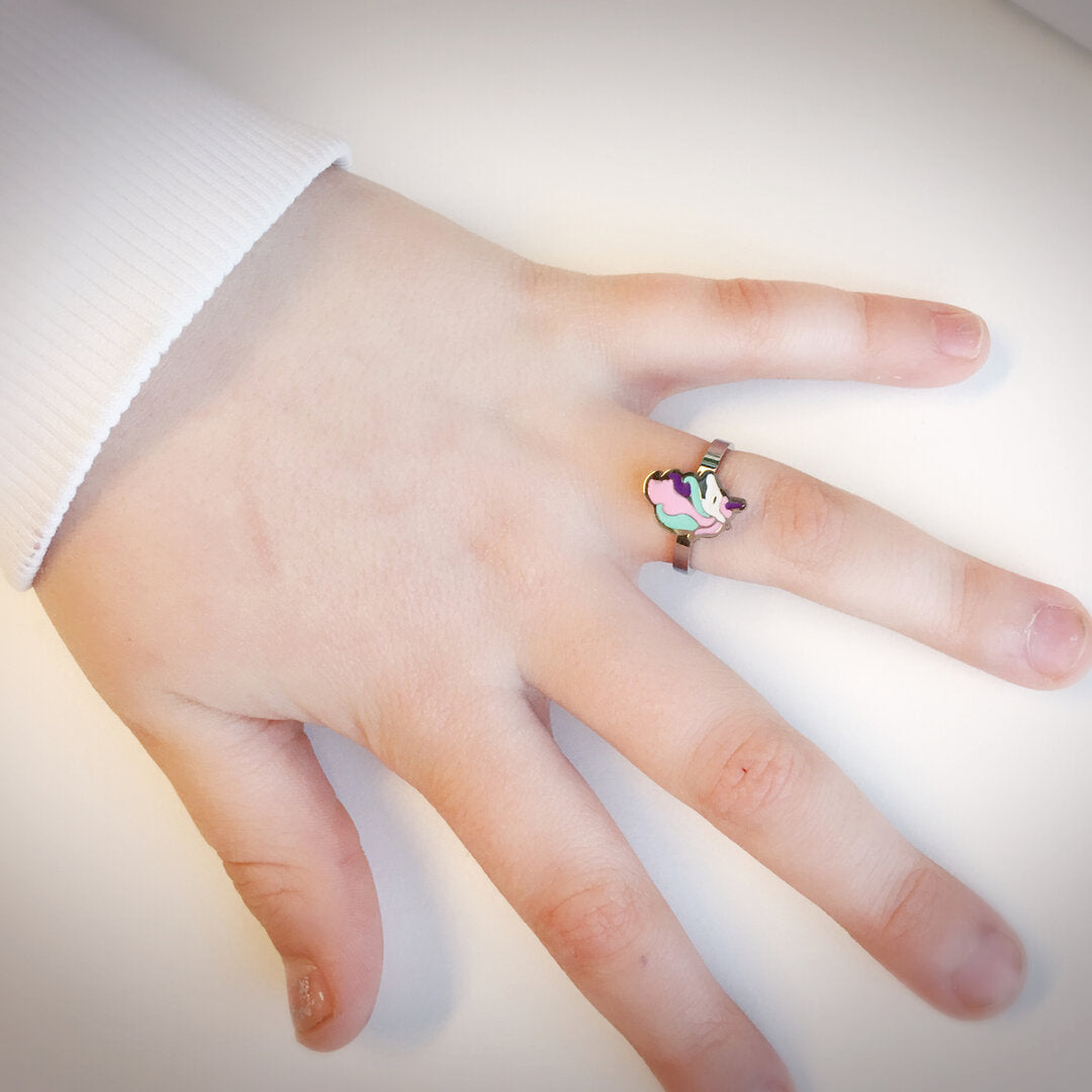 Kidz Unicornio Rosa Azul Acero Brillante