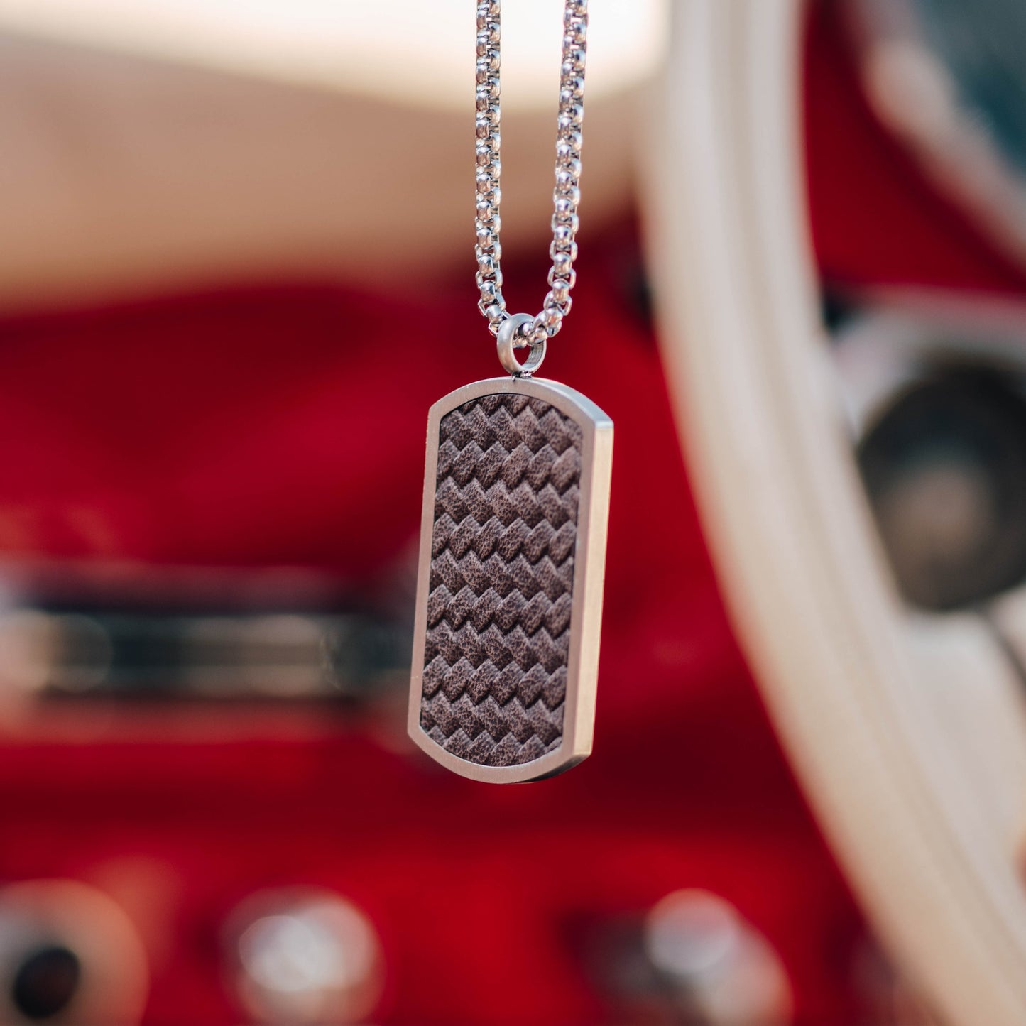 iXXXi Hombre Colgante Dog tag cuero