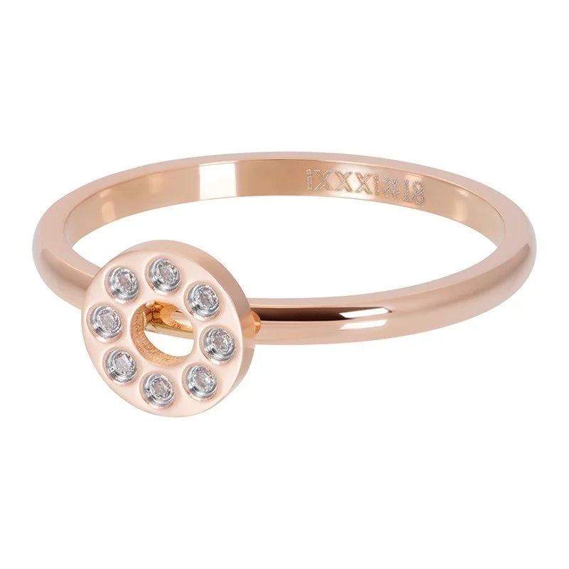 Anillo Composite iXXXi Círculos Planos Oro Rosa