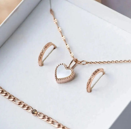 Set de regalo iXXXi Jewelry Peach Love Rose Gold