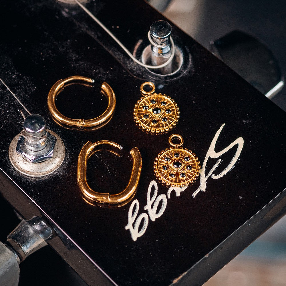 iXXXi Joyería Colgantes de Aro Diamante Negro Medianoche