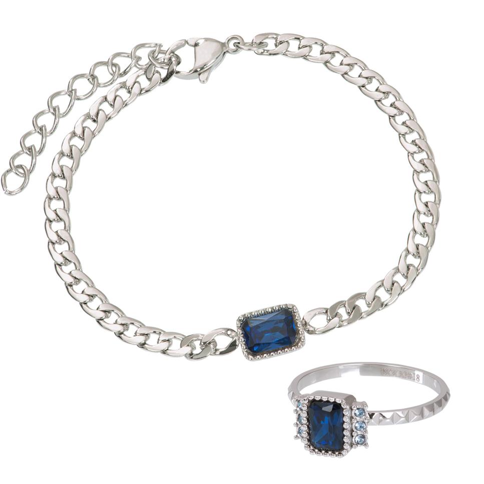 Juego de anillos Fame Classic Miracle Plata/Azul