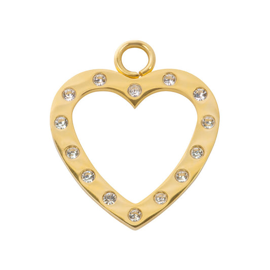 Charm Open Heart with Zirconias