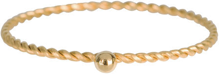 Kidz By Charmins Anillo Dot Twisted Acero Dorado Brillante