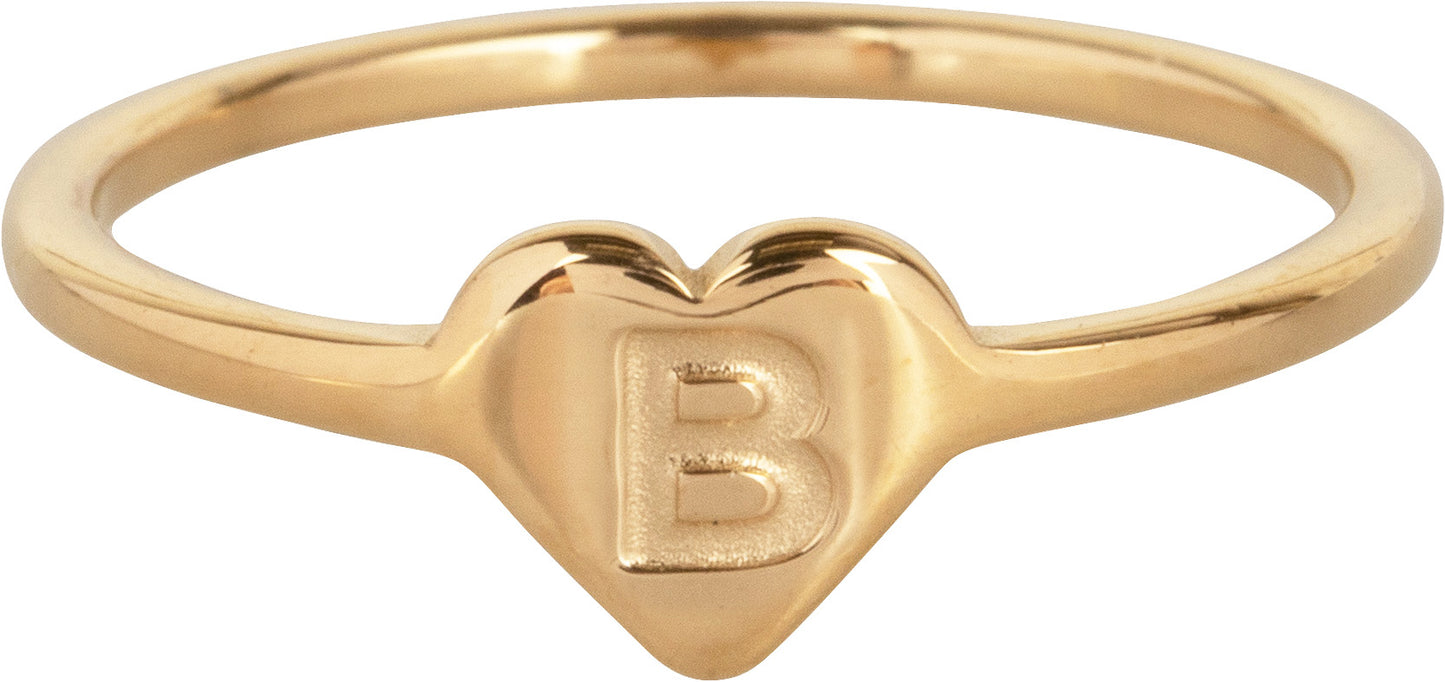 Gouden heart Letter B