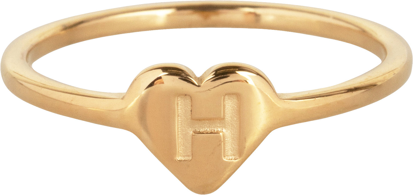 Gouden heart Letter H