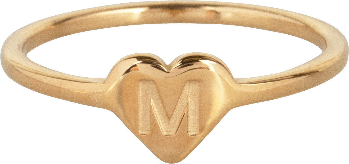 Gouden heart Letter M