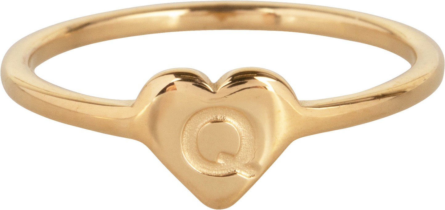 Gouden heart Letter Q