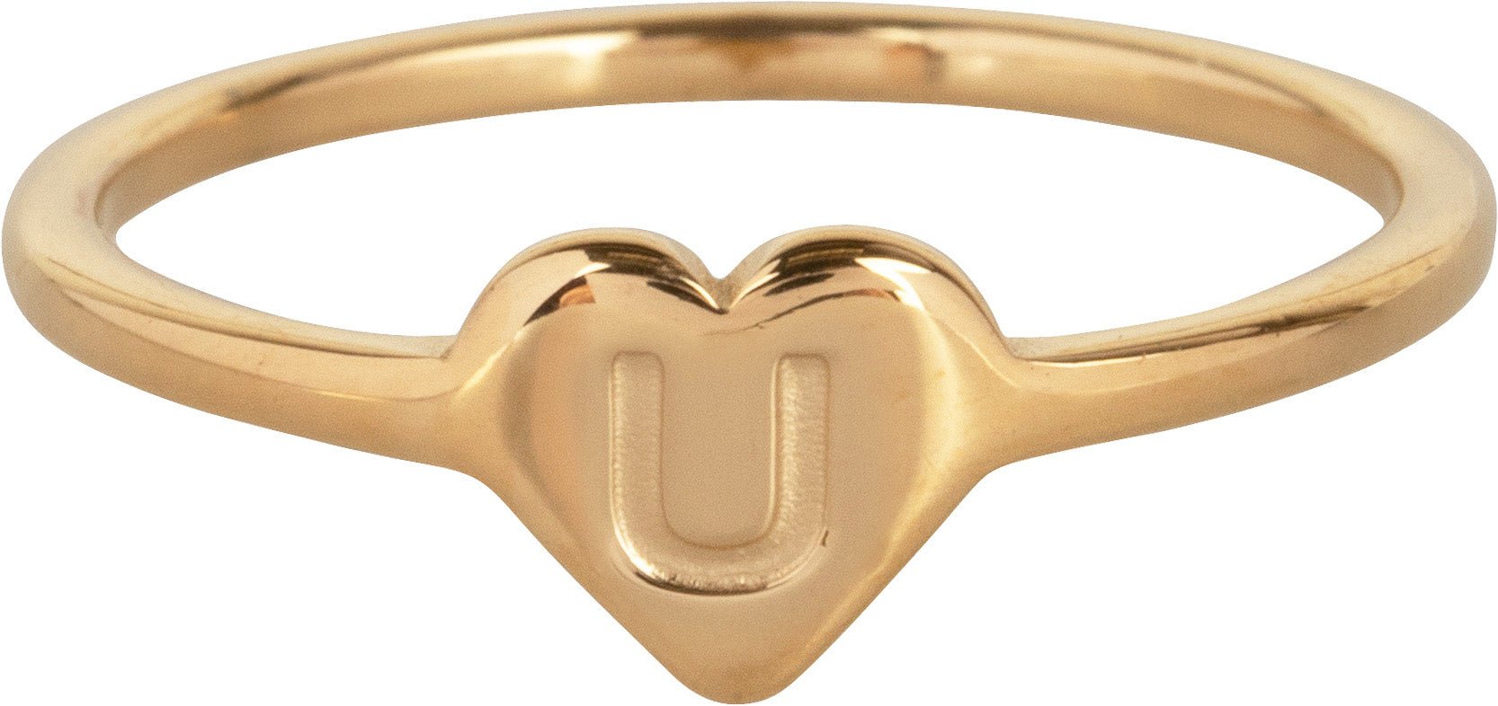 Gouden heart Letter U